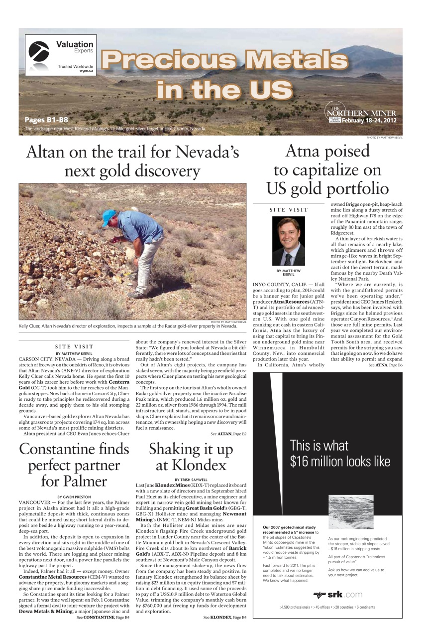 The Northern Miner Preview Pages