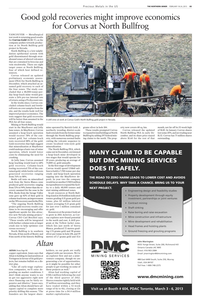 The Northern Miner Preview Pages