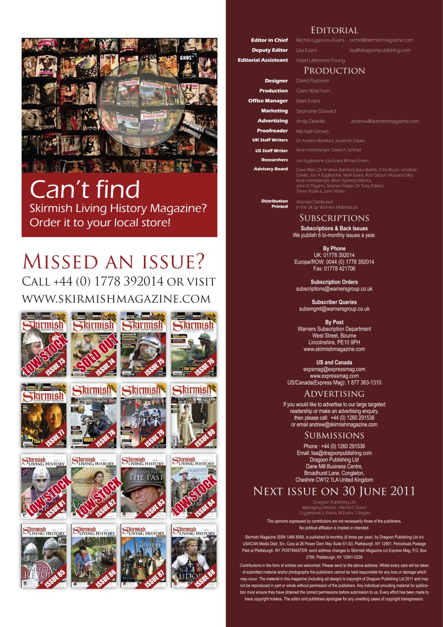 Skirmish Living History Preview Pages