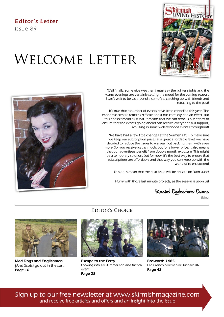 Skirmish Living History Preview Pages