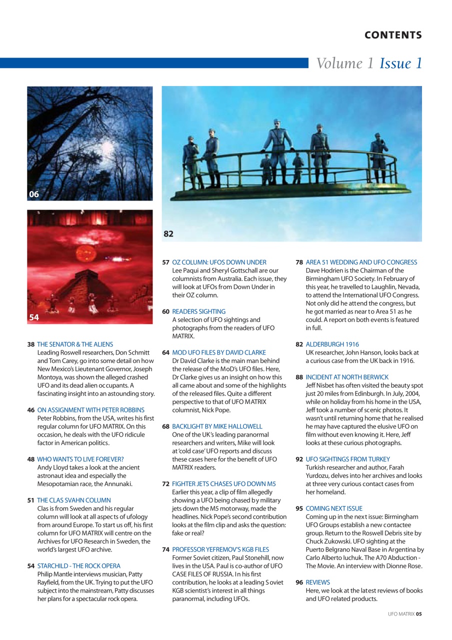 UFO Matrix Preview Pages