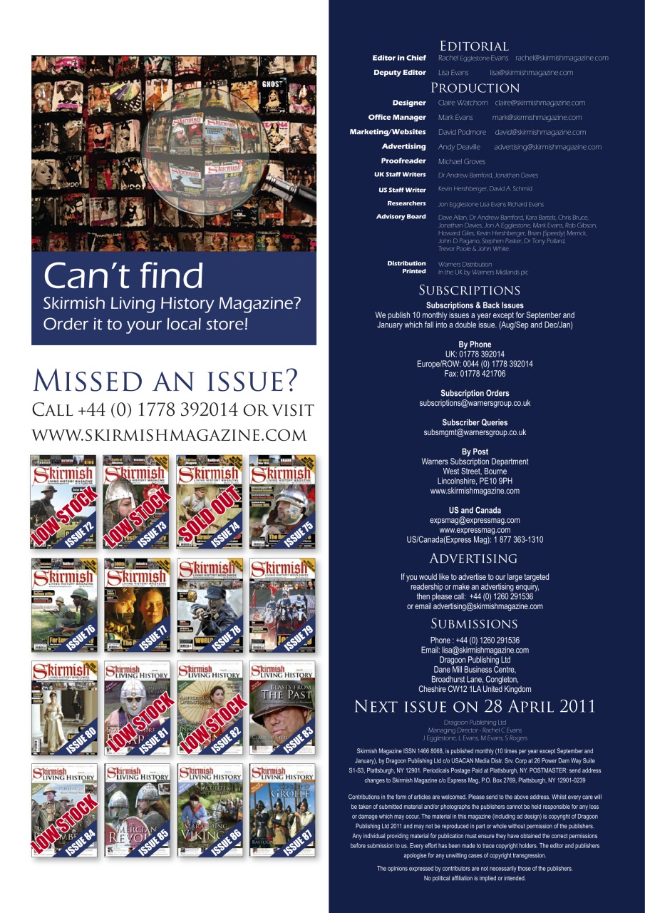Skirmish Living History Preview Pages