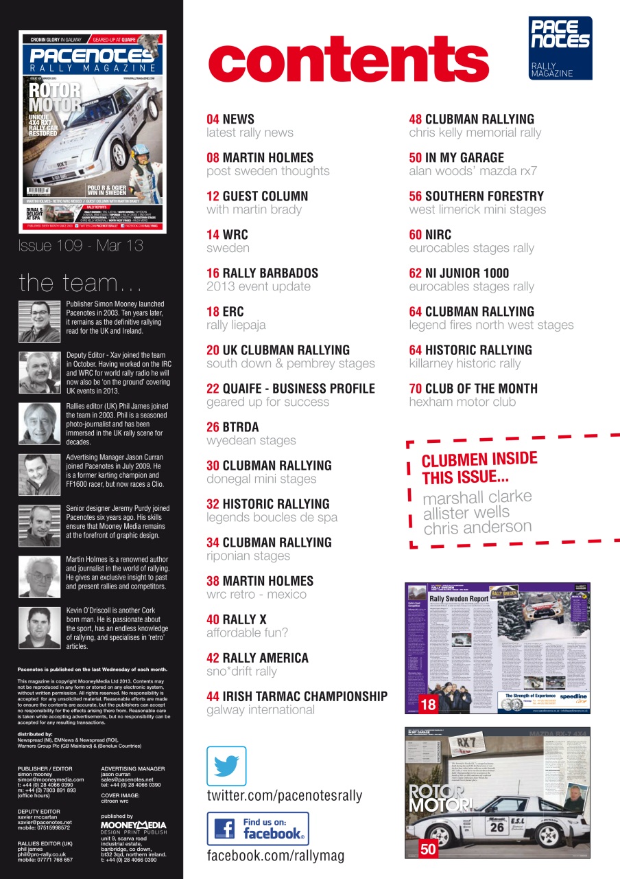 Pacenotes Rally magazine Preview Pages