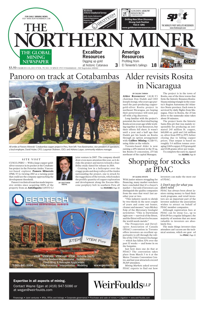 The Northern Miner Preview Pages