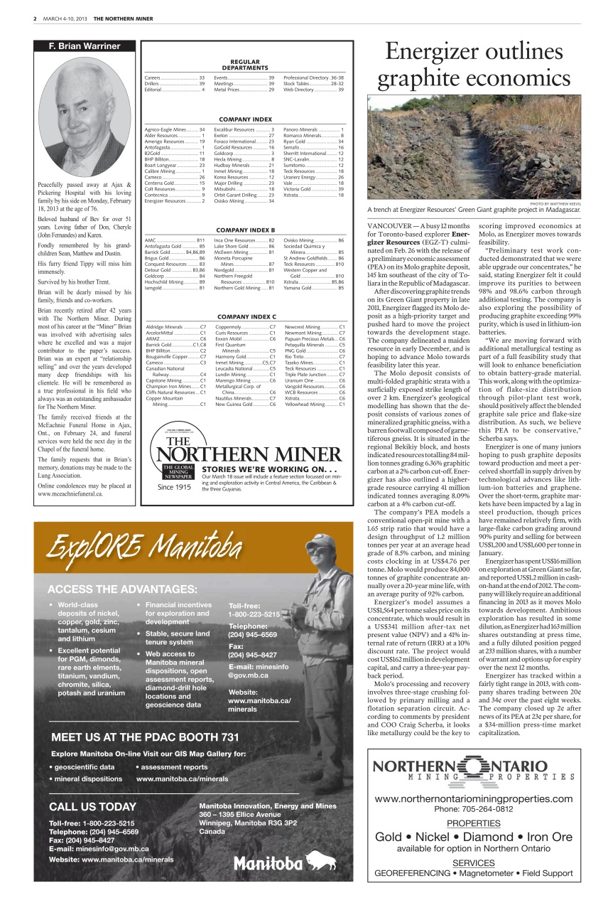 The Northern Miner Preview Pages