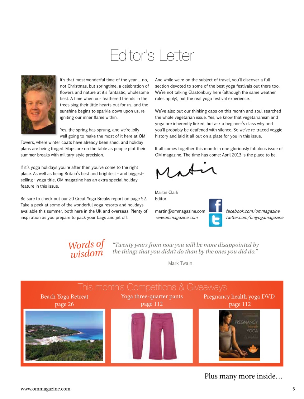 OM Yoga Magazine Preview Pages