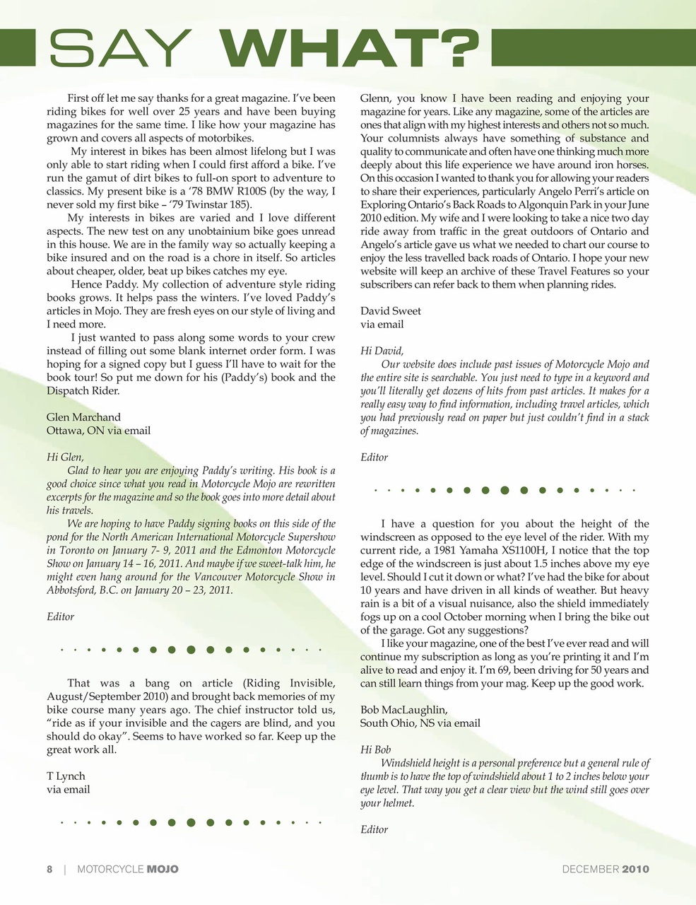 Motorcycle Mojo Preview Pages