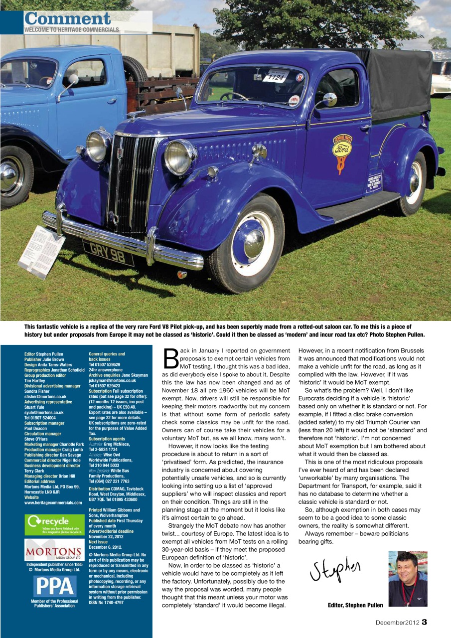 Heritage Commercials Magazine Preview Pages