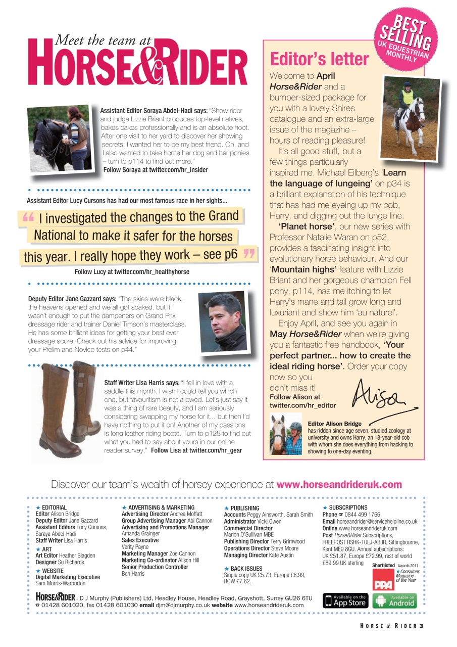 Horse&Rider Magazine - UK equestrian magazine for Horse and Rider Preview Pages