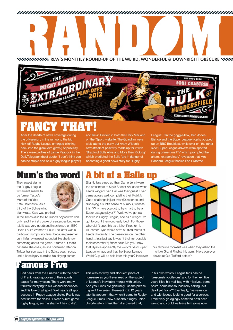 Rugby League World Preview Pages