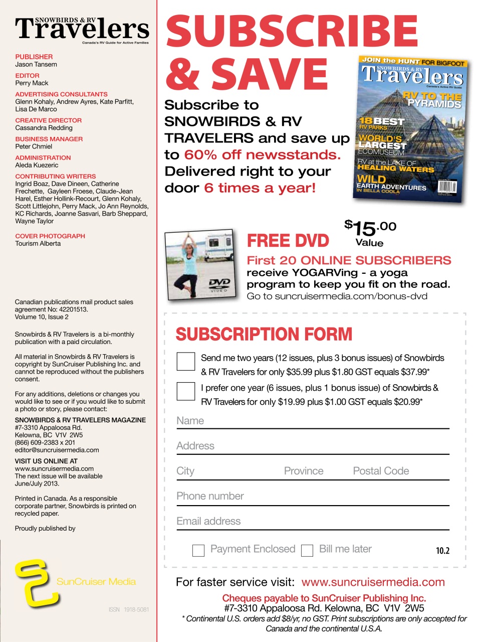 Snowbirds & RV Travelers Preview Pages