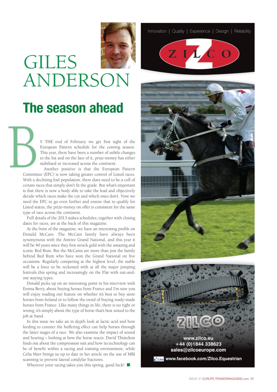 European Trainer Magazine - horse racing Preview Pages