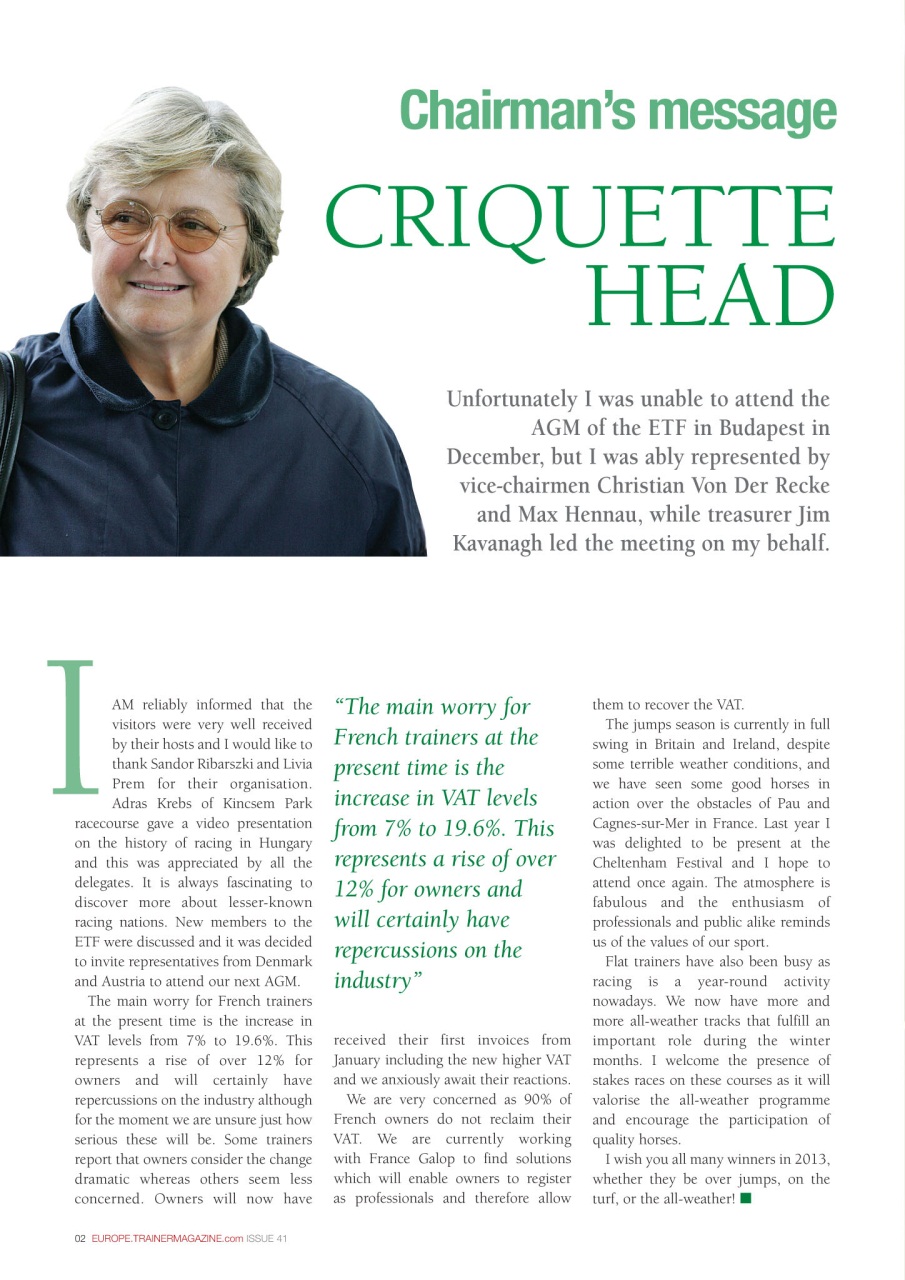 European Trainer Magazine - horse racing Preview Pages