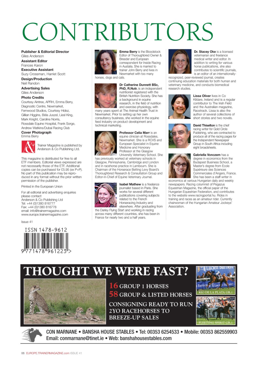 European Trainer Magazine - horse racing Preview Pages