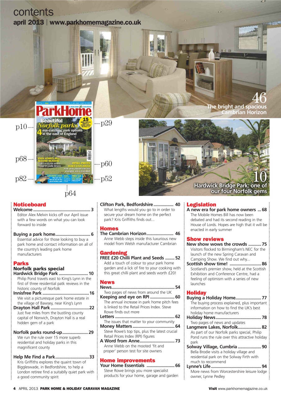 Park Home & Holiday Living Preview Pages