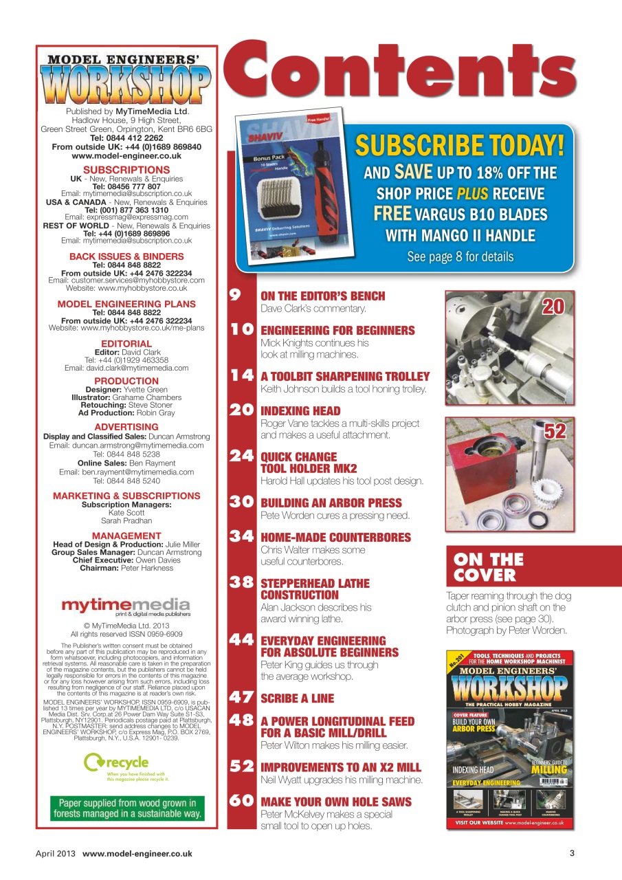 Model Engineer & Workshop Magazine Preview Pages