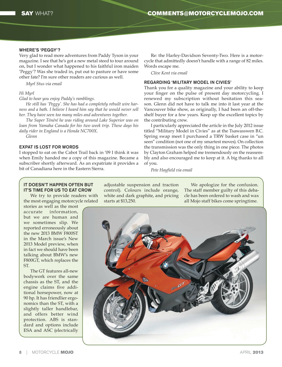 Motorcycle Mojo Preview Pages