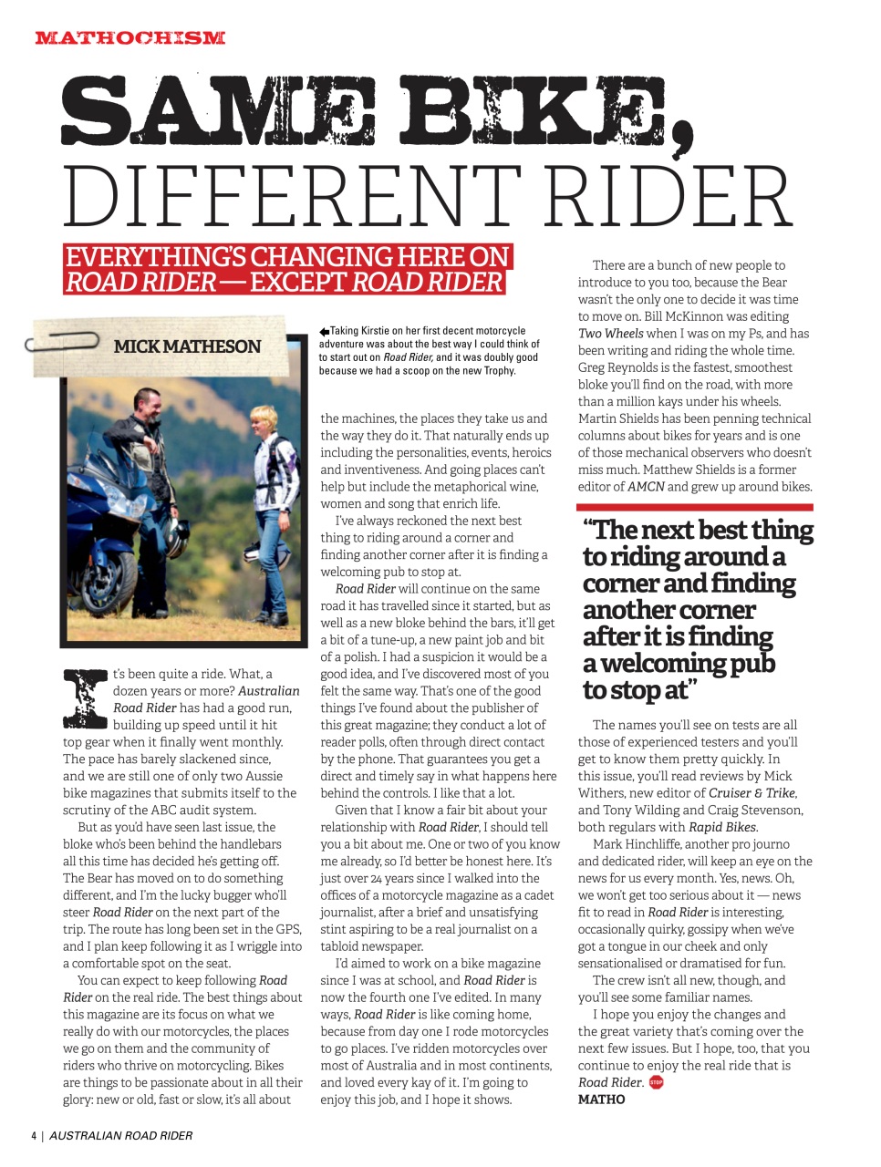Australian Road Rider Preview Pages