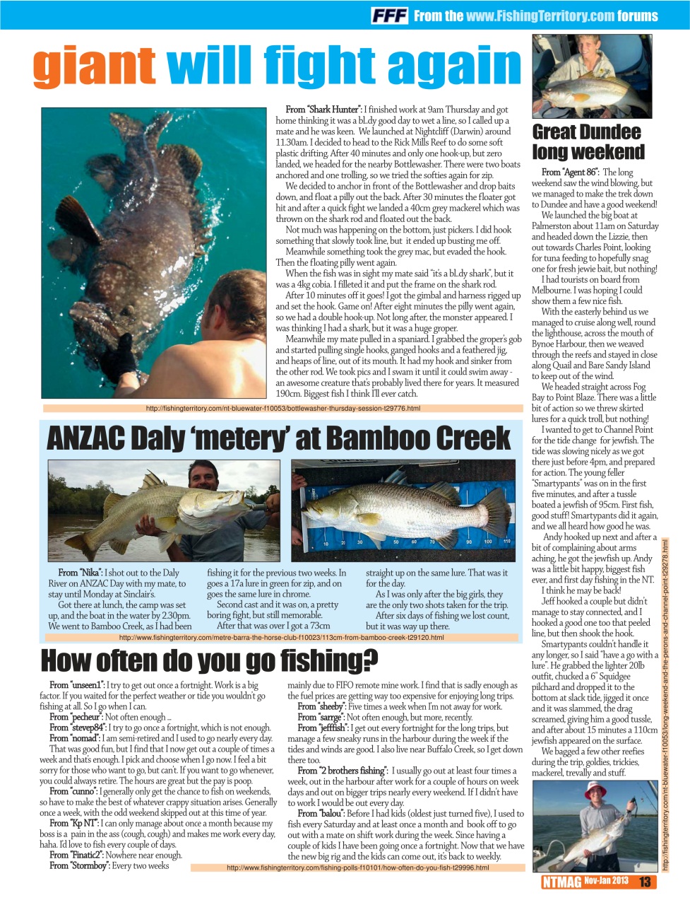 North Australian Fishing and Outdoors Magazine Preview Pages
