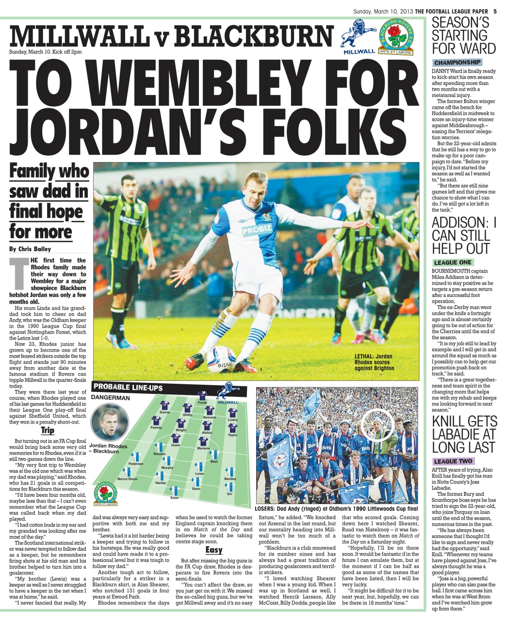The Football League Paper Preview Pages