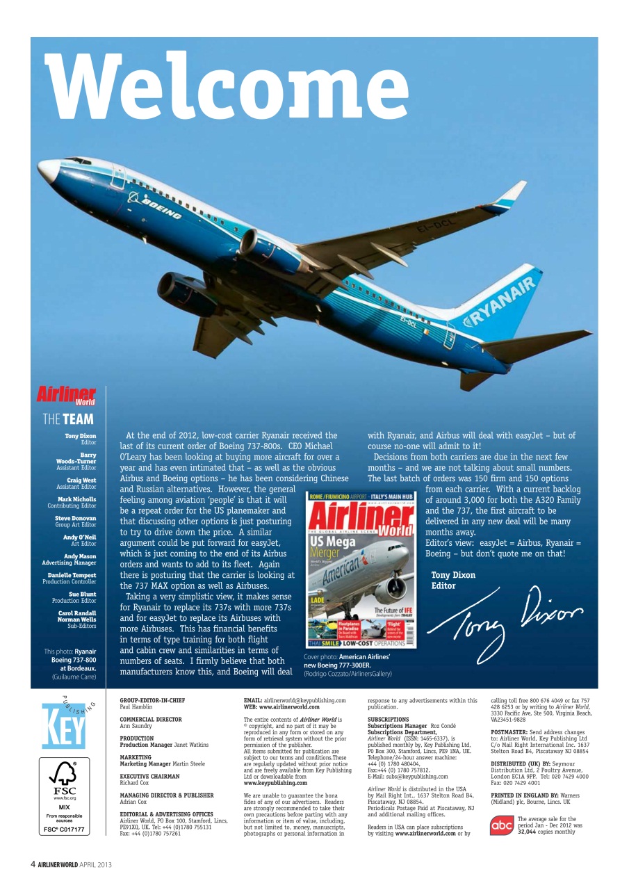 Airliner World Preview Pages