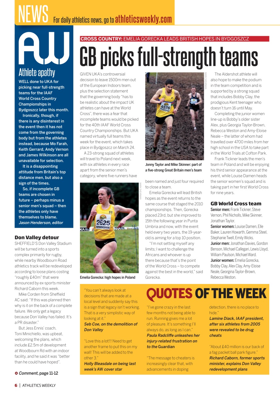 AW – Athletics Weekly Magazine Preview Pages
