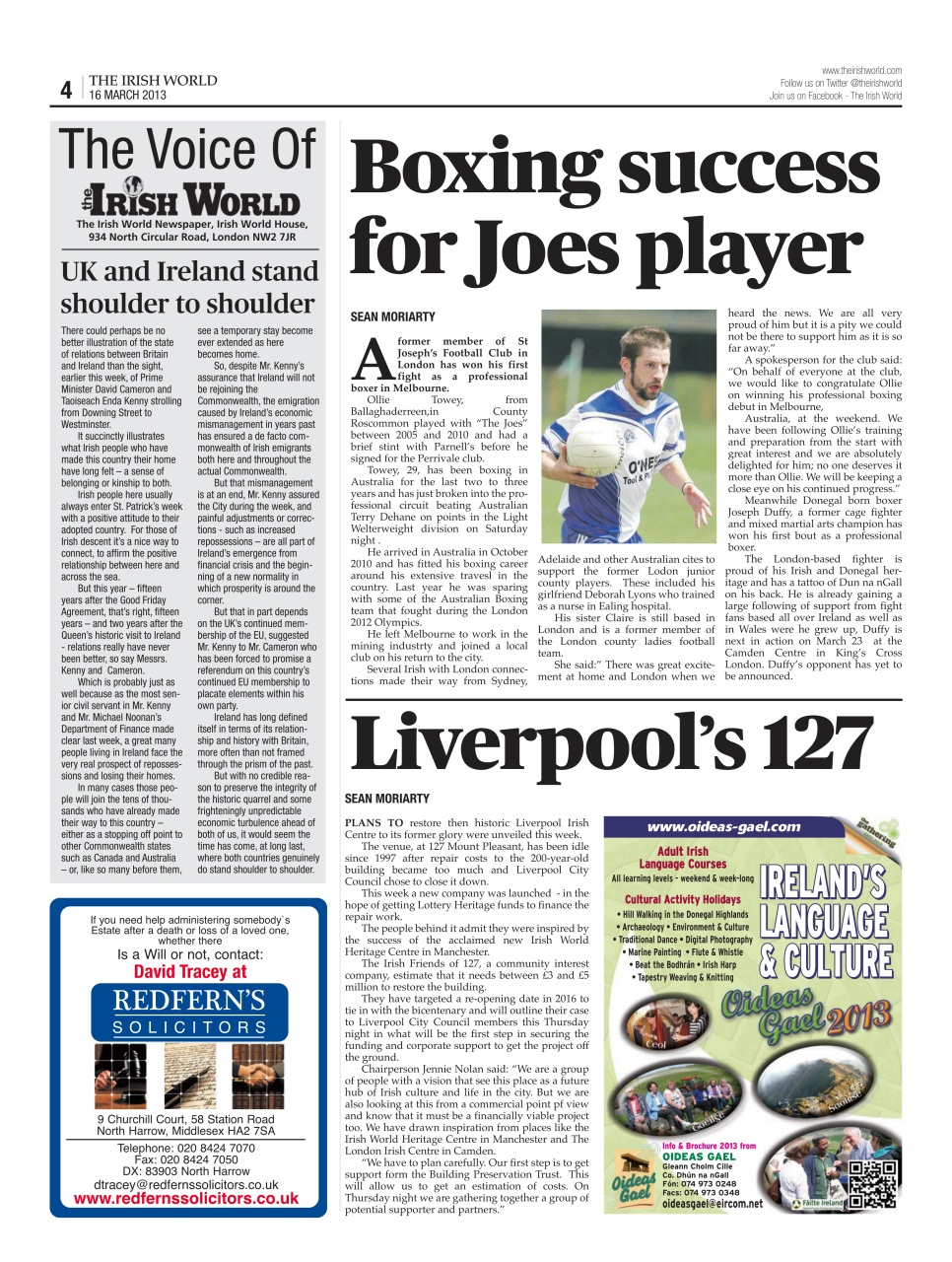 Irish World Preview Pages