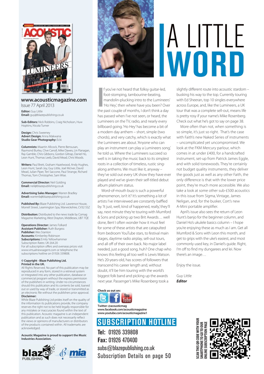 Acoustic Preview Pages