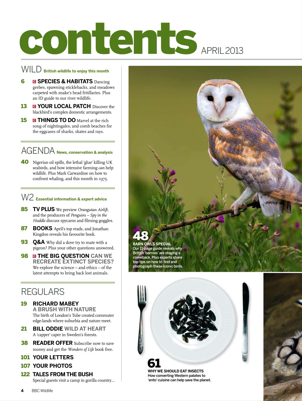 BBC Wildlife Magazine Preview Pages