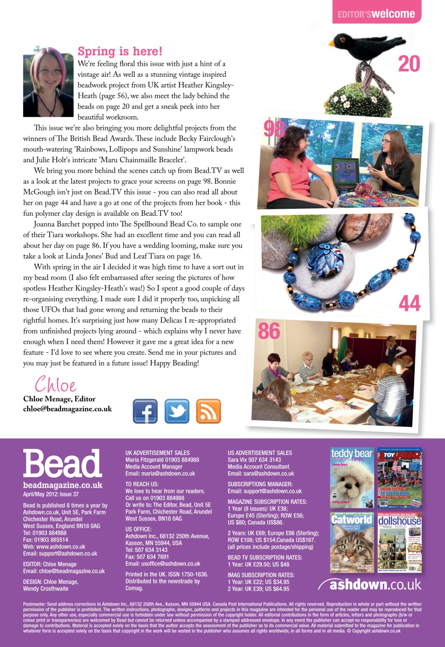 Bead & Jewellery Magazine Preview Pages