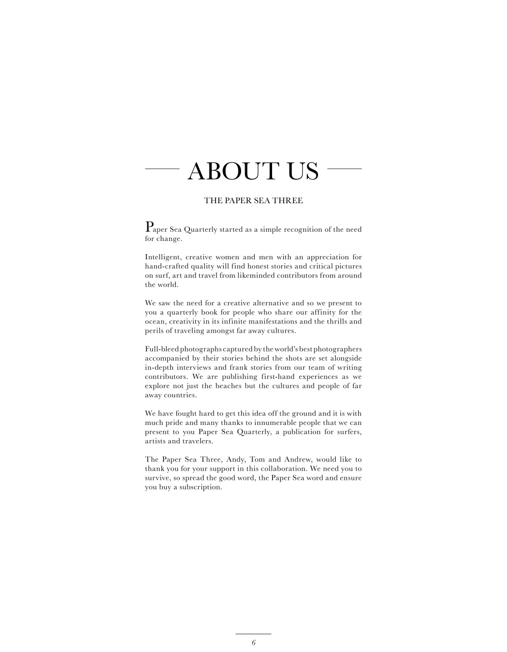 Paper Sea Quarterly Preview Pages