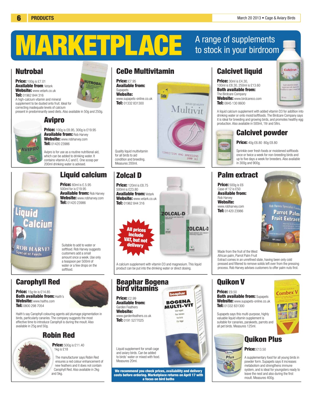 Cage & Aviary Birds Preview Pages