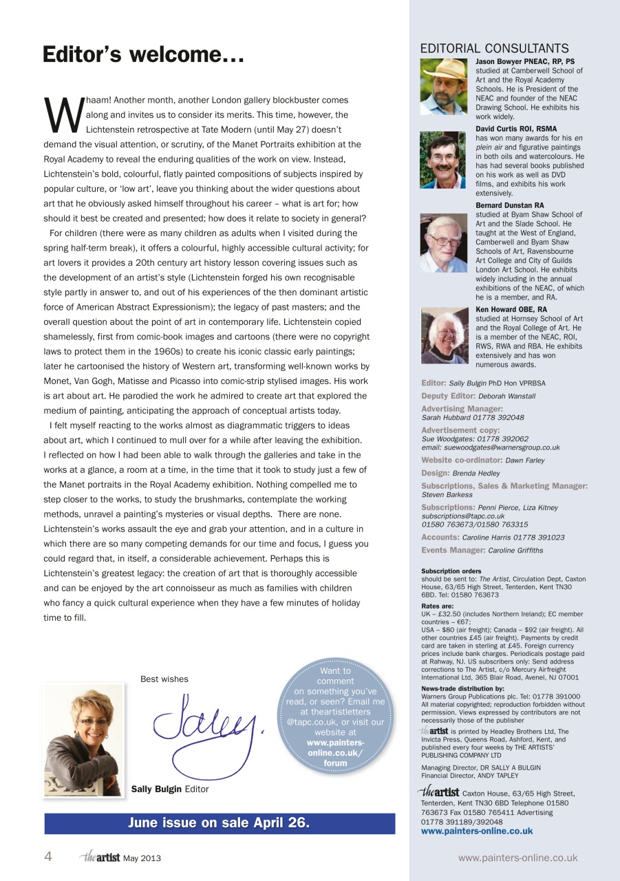 The Artist Preview Pages