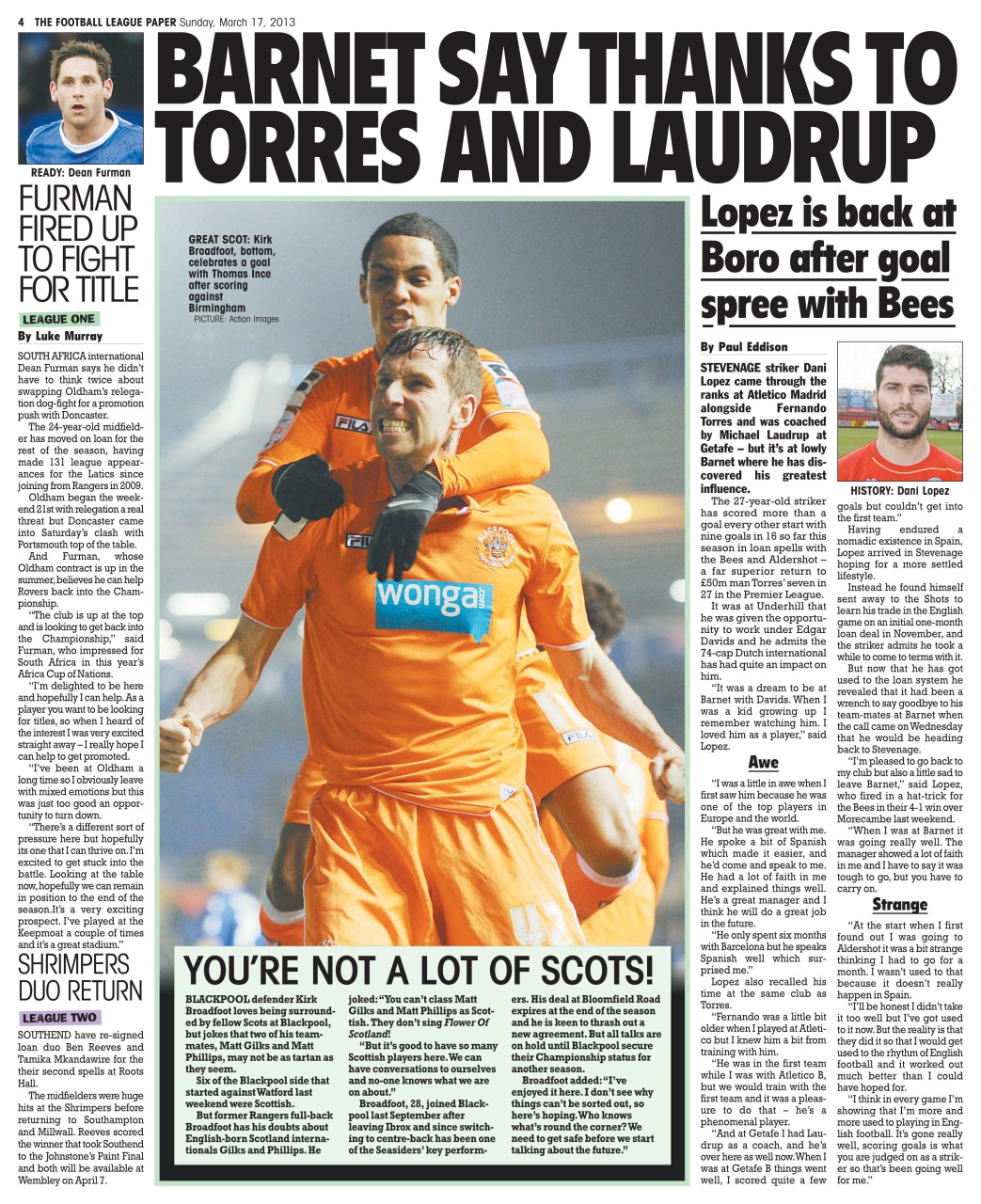 The Football League Paper Preview Pages