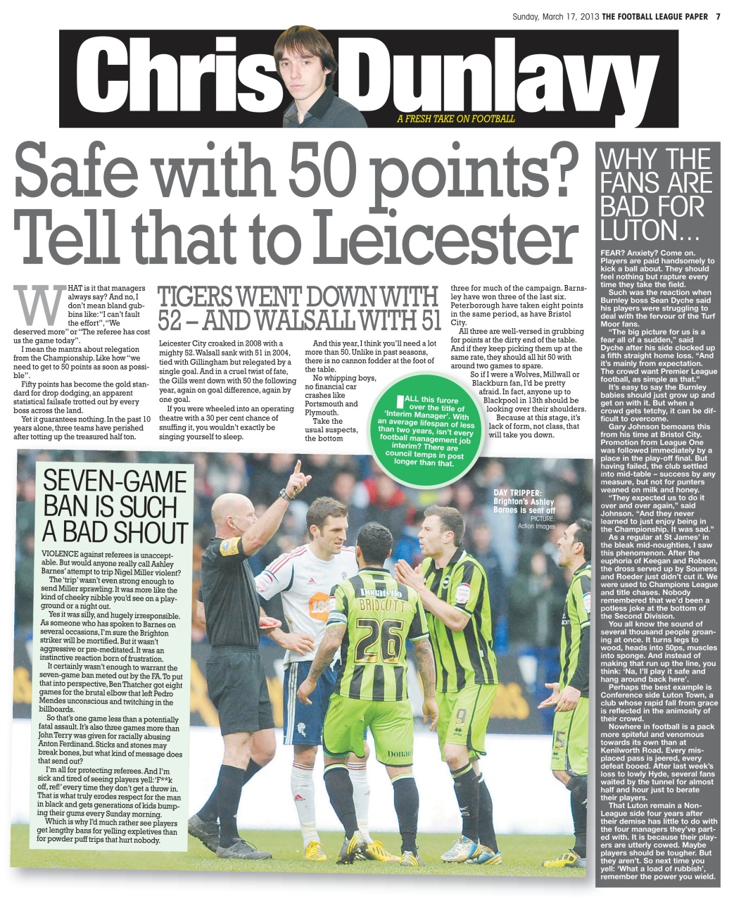 The Football League Paper Preview Pages