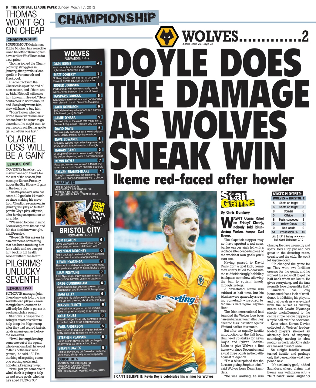 The Football League Paper Preview Pages