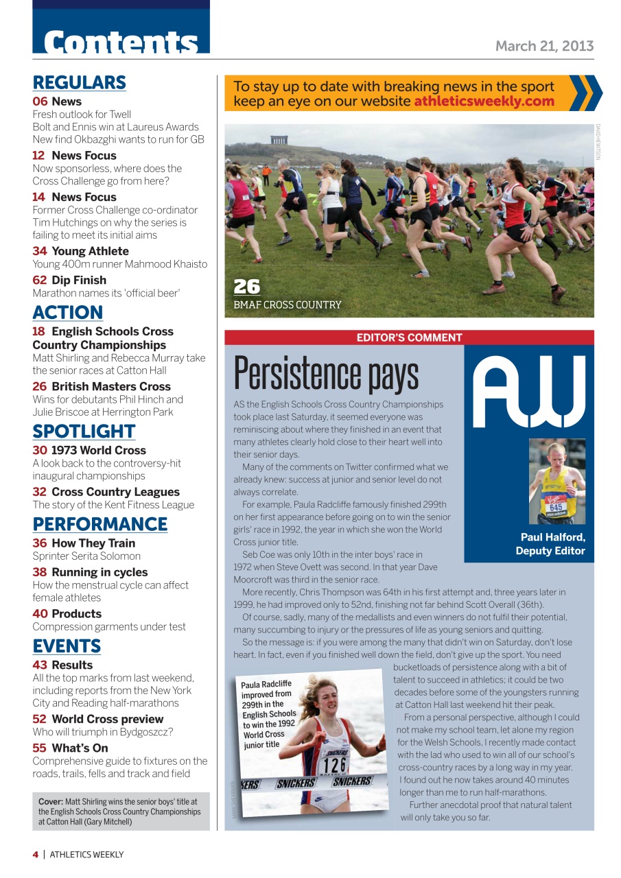 AW – Athletics Weekly Magazine Preview Pages