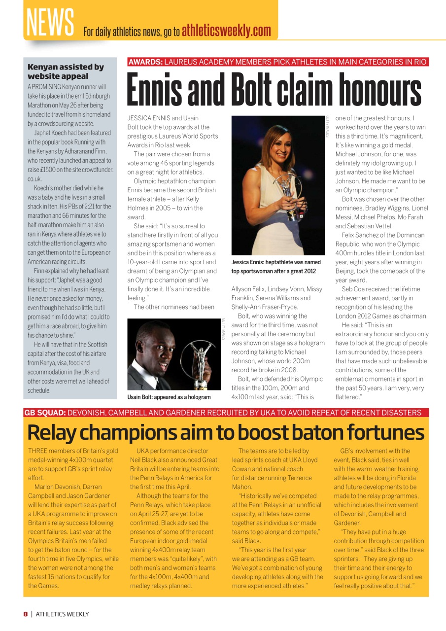 AW – Athletics Weekly Magazine Preview Pages