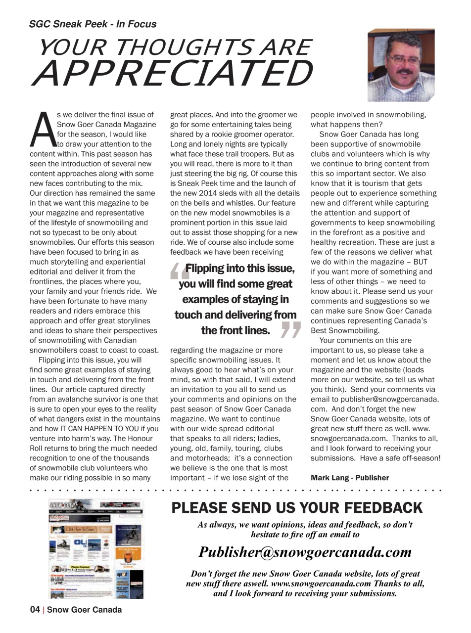 Snow Goer Canada Preview Pages