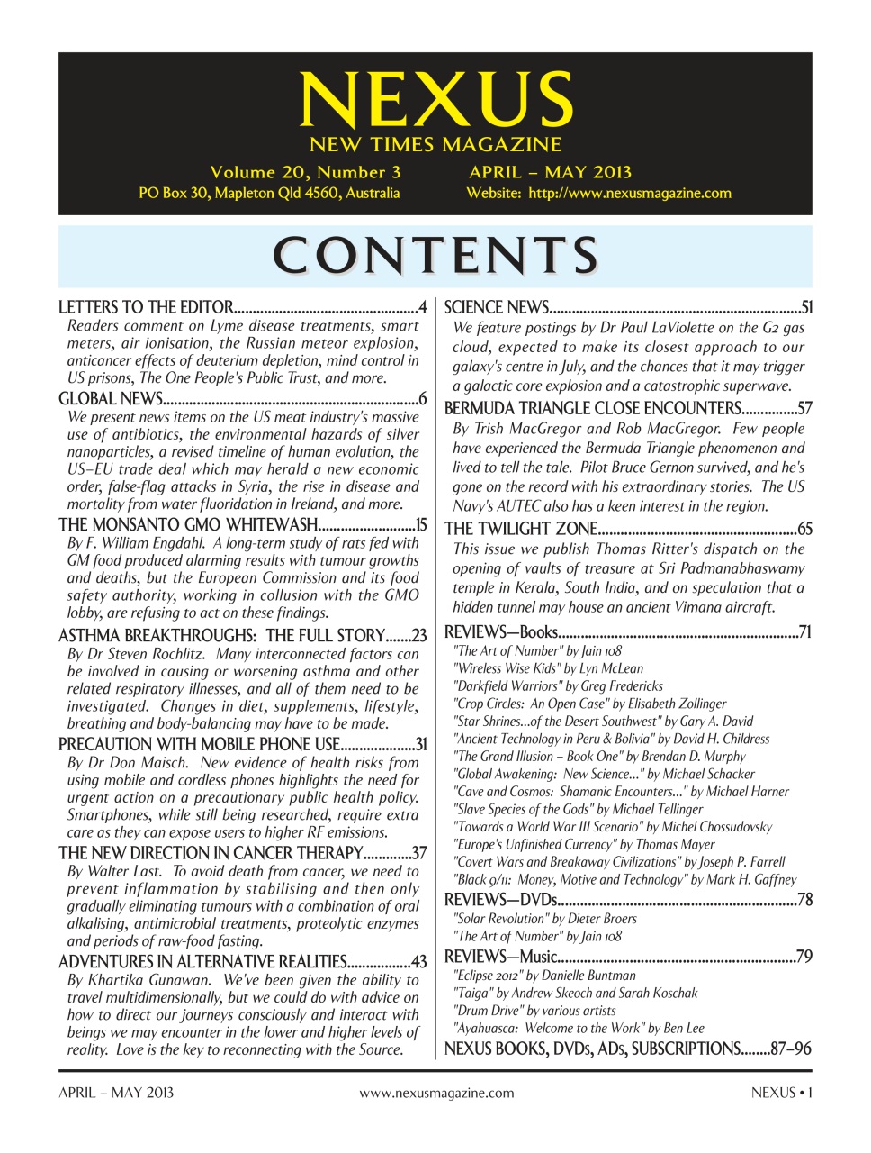 Nexus Magazine Preview Pages