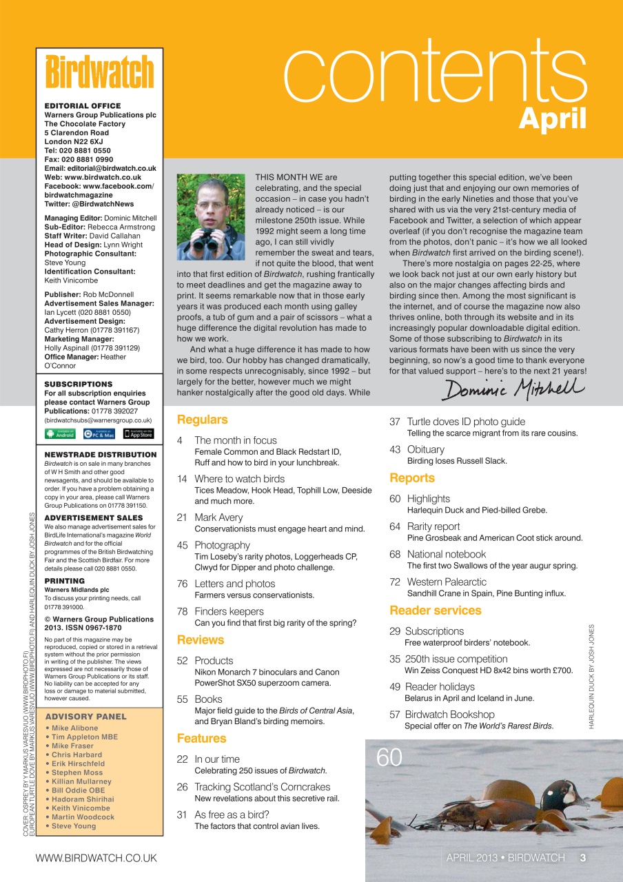 Birdwatch Magazine Preview Pages