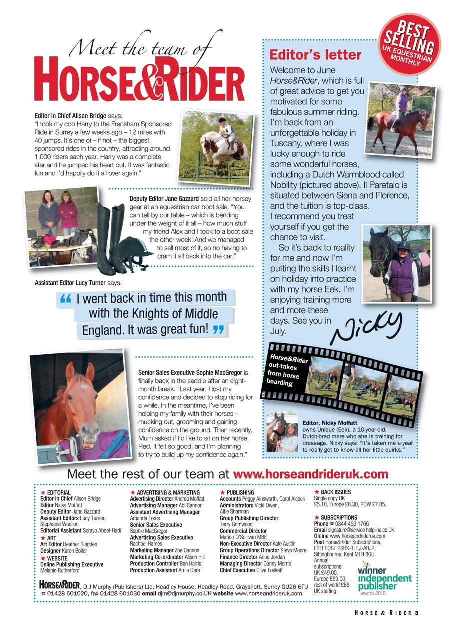 Horse&Rider Magazine - UK equestrian magazine for Horse and Rider Preview Pages