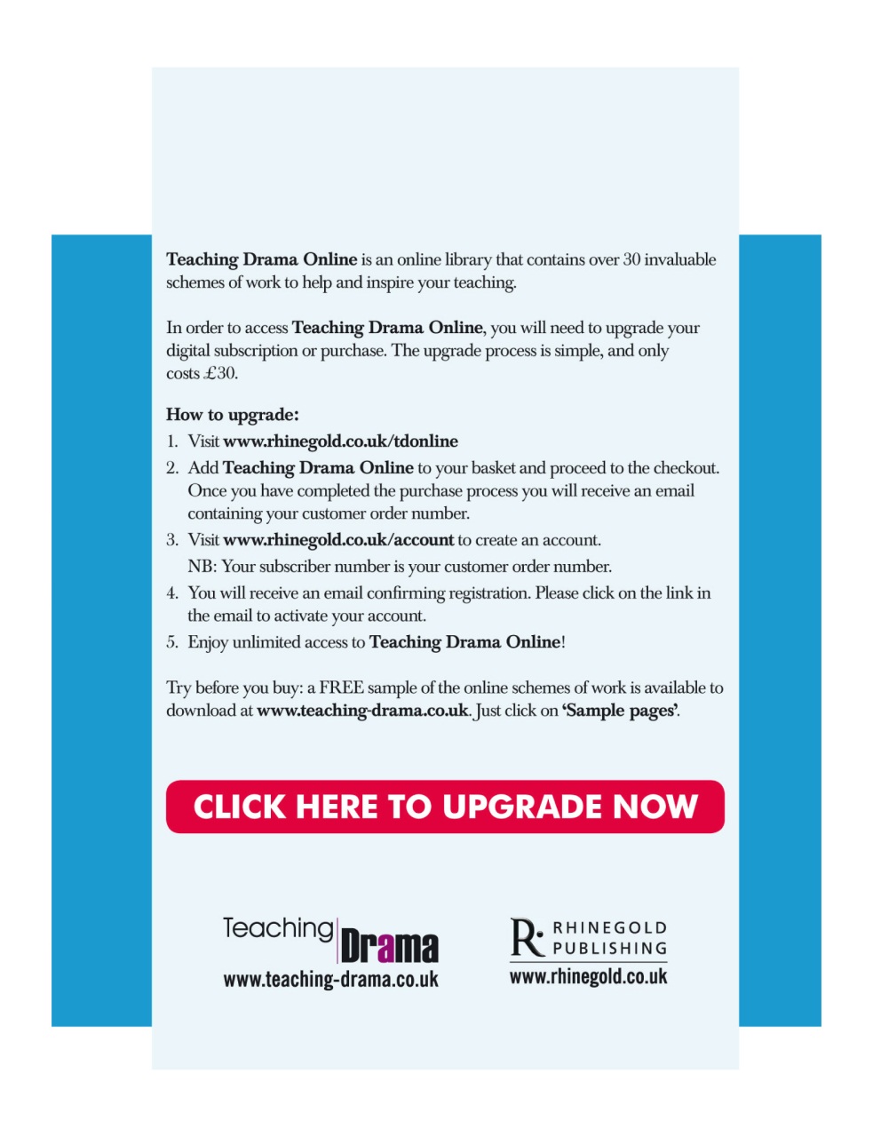 Drama and Theatre Preview Pages