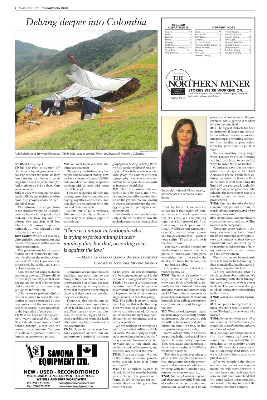 The Northern Miner Preview Pages