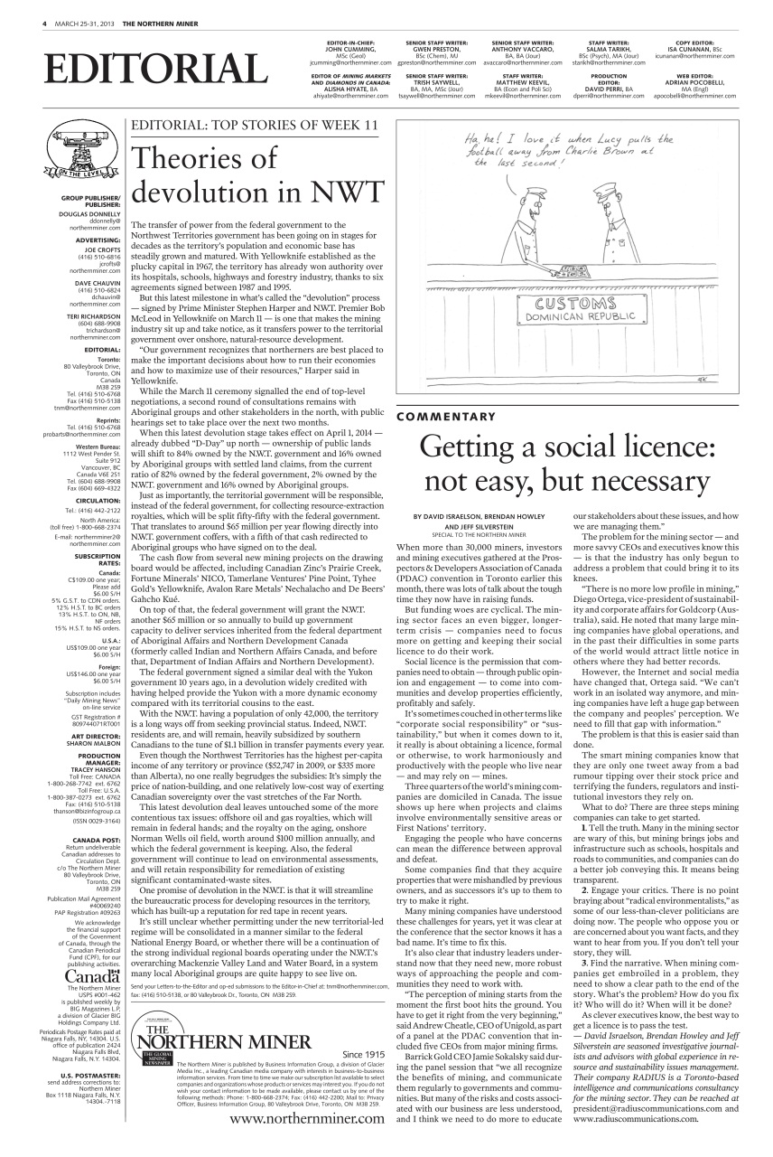 The Northern Miner Preview Pages