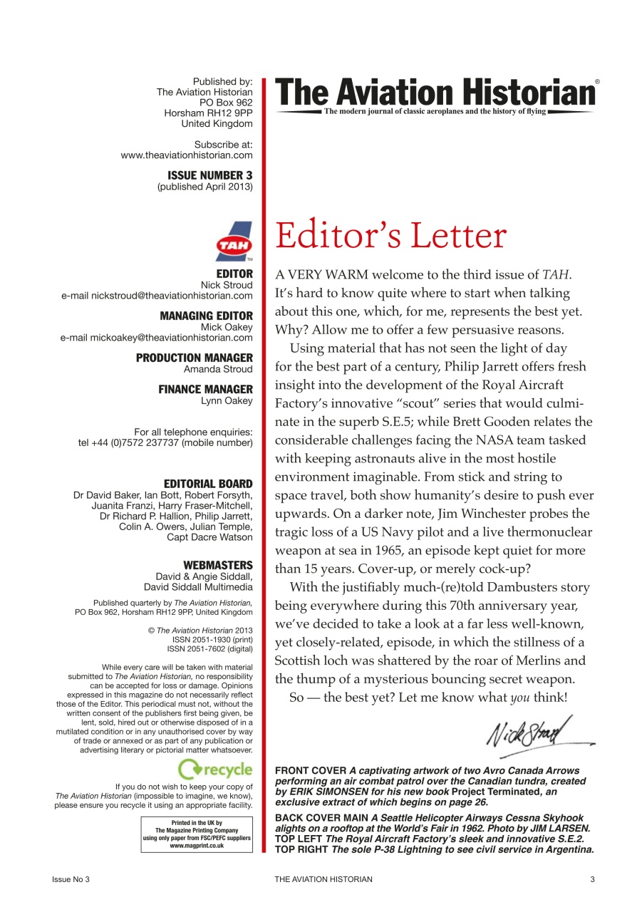 The Aviation Historian Magazine Preview Pages