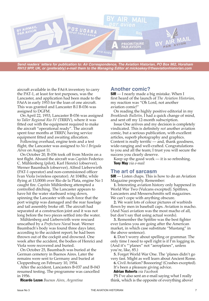 The Aviation Historian Magazine Preview Pages