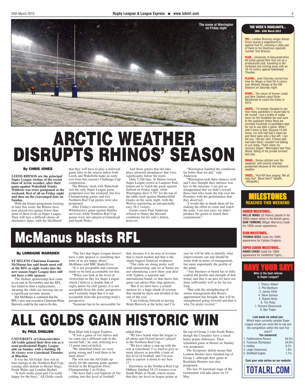 League Express Preview Pages