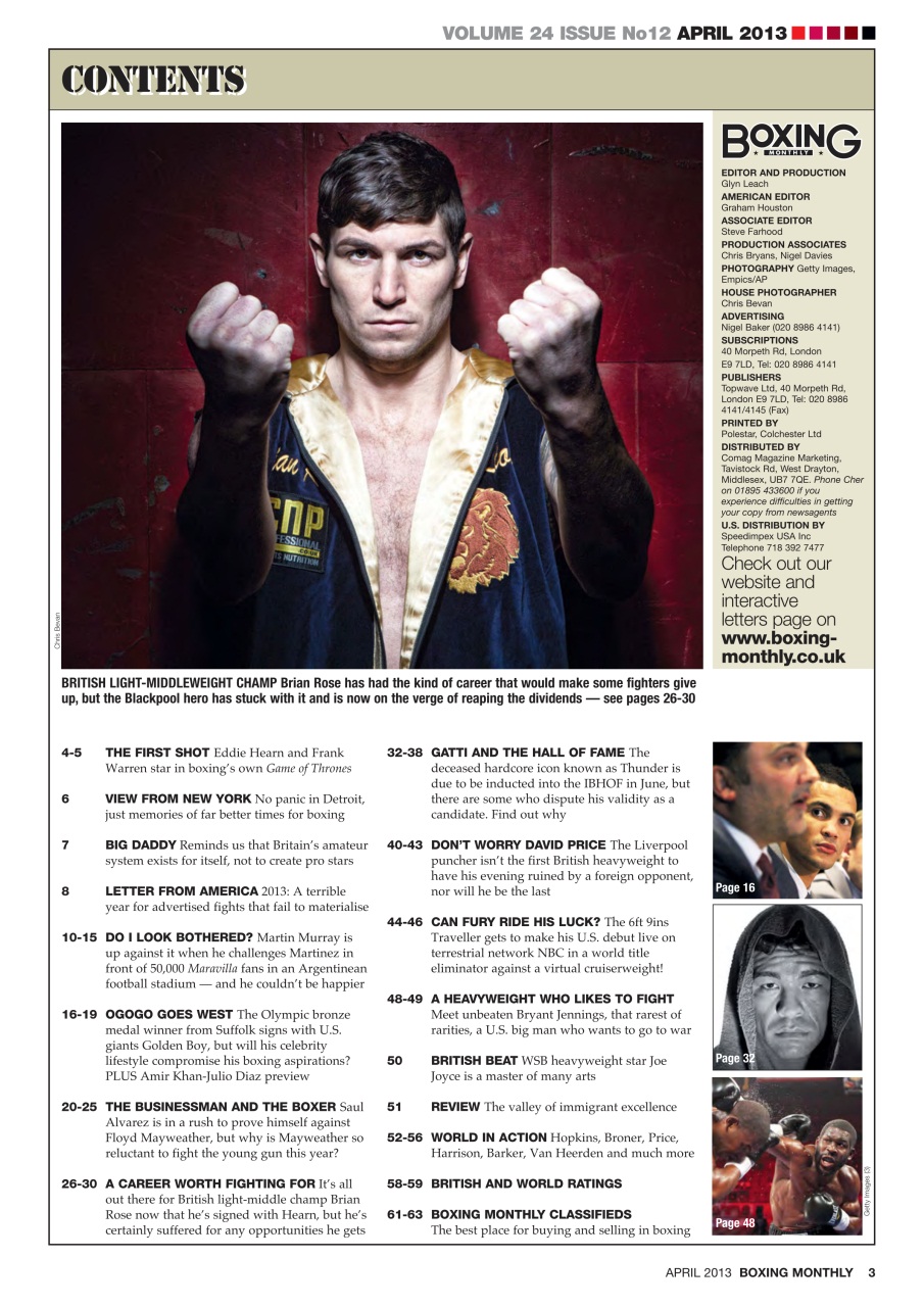 Boxing Monthly Preview Pages