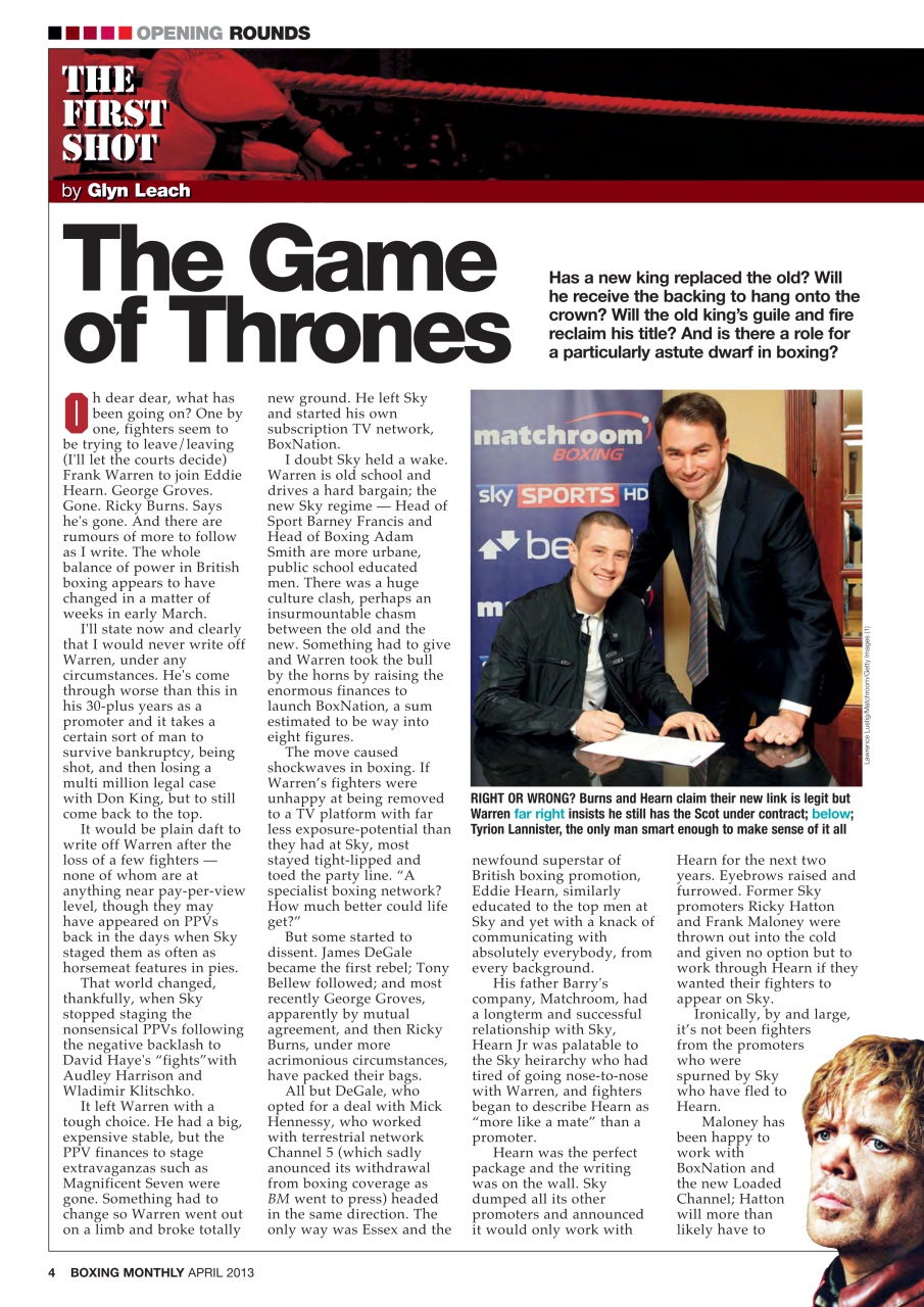 Boxing Monthly Preview Pages